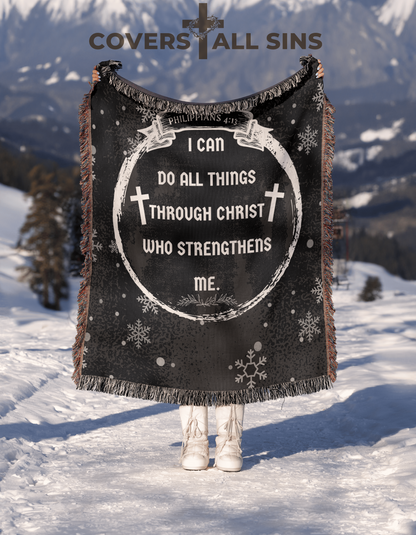 Covers All Sins: Custom Woven Bible Verse Blanket