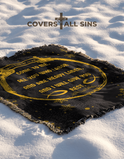 Covers All Sins: Custom Woven Bible Verse Blanket